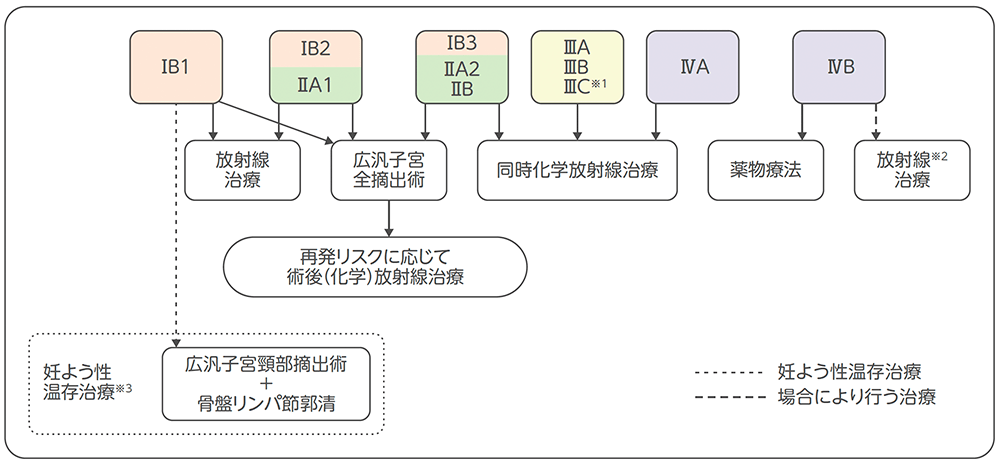 子宮頸がん（ⅠB期～Ⅳ期）の治療の選択