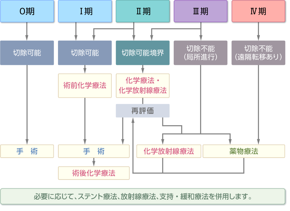 病期ごとの主な治療法（概略）